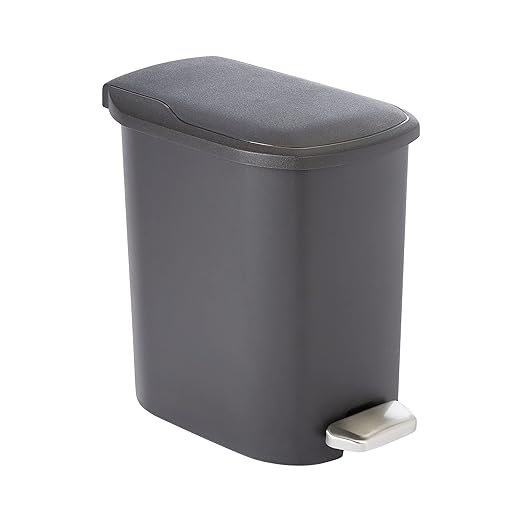 Amazon Basics Compact Plastic Bathroom Trash Can by AmazonBasics