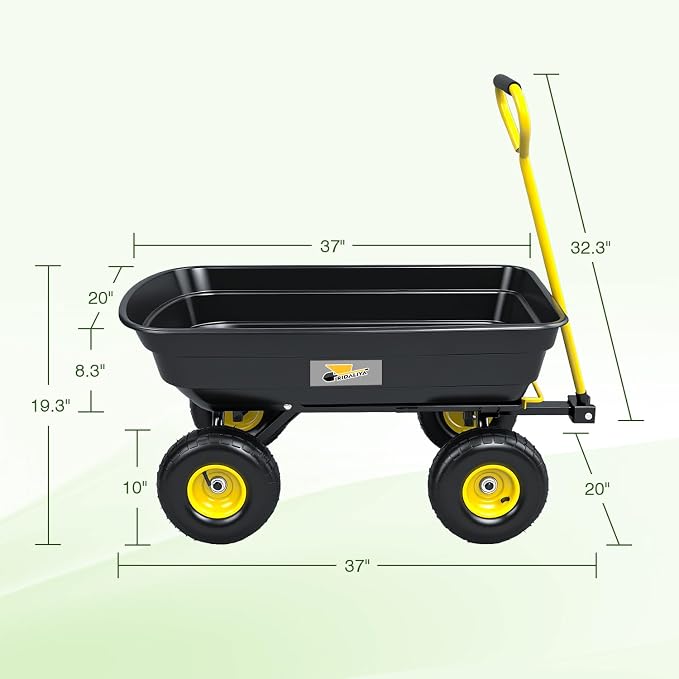 Garden Dump Cart, Heavy-Duty Utility Wagon - Image 4
