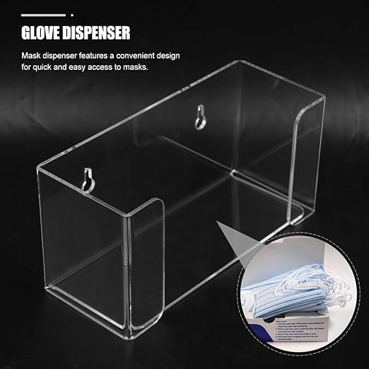 Acrylic Wall Mount Glove Dispenser and Mask Holder Storage Box - Image 4