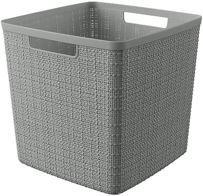 Curver Set of 4 Jute Large Cube Decorative Plastic Organization and Storage - Image 3