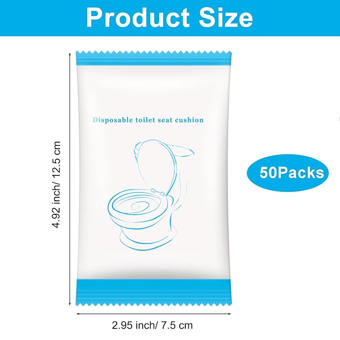 50 Pack Disposable Toilet Seat Cover Waterproof Non-Woven Fabric, Disposable - Image 2