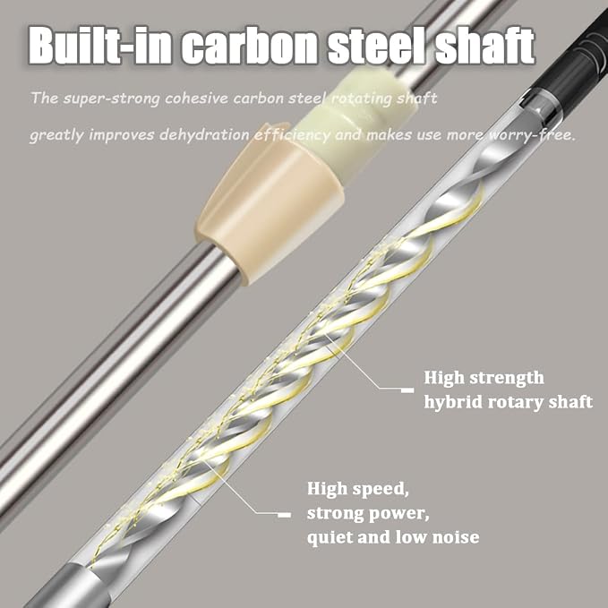 Extended Spin Mop Replacement Mop Handle, Upgraded 60-inch 360 Degrees Rotating - Image 4