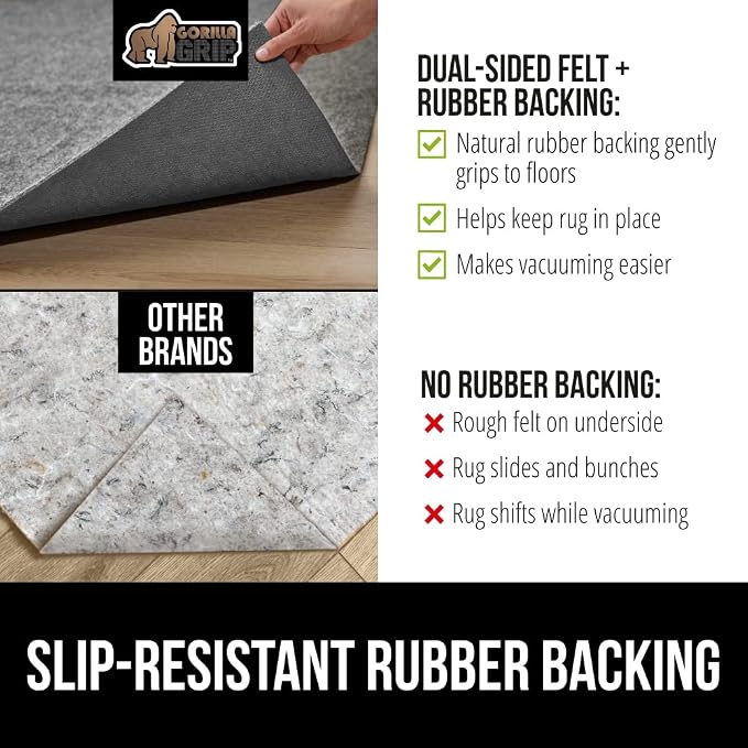 GORILLA GRIP Felt and Natural Rubber Stay in Place Slip Resistant Rug Pad - Image 3