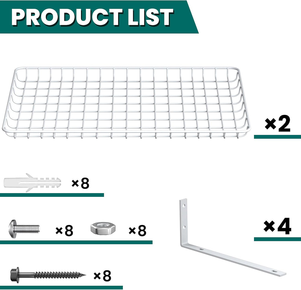 EVERHANGER Garage Wall Shelves 12x24 Inch, Wall Mounted Storage Shelf