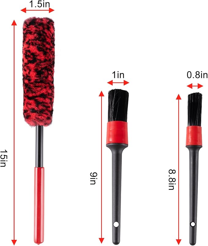 ITTAHO 4 Pack Car Wash Brush Wheel Cleaning Woolies Brush Detailing Brush and - Image 2