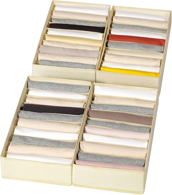 4 Packs T-shirt Drawer Organizers by Coorganisers