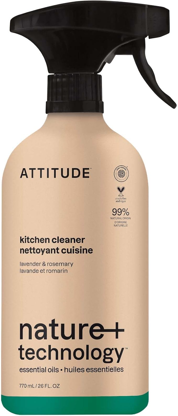 ATTITUDE Kitchen Cleaner Spray, Natural Origin Ingredients, EWG Verified by ATTITUDE