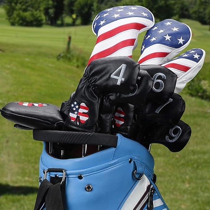 CRAFTSMAN GOLF 11pcs /Set USA US Flag Clover Leather Left Right Black White - Image 6