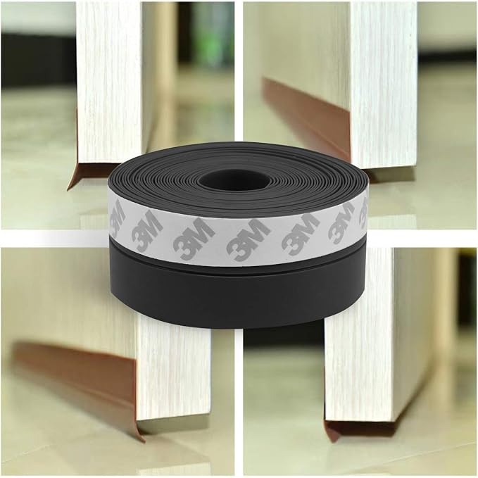 TAROSE Weather Stripping, Silicone Door Seal Strip Door, 16 Feet Long Black - Image 7