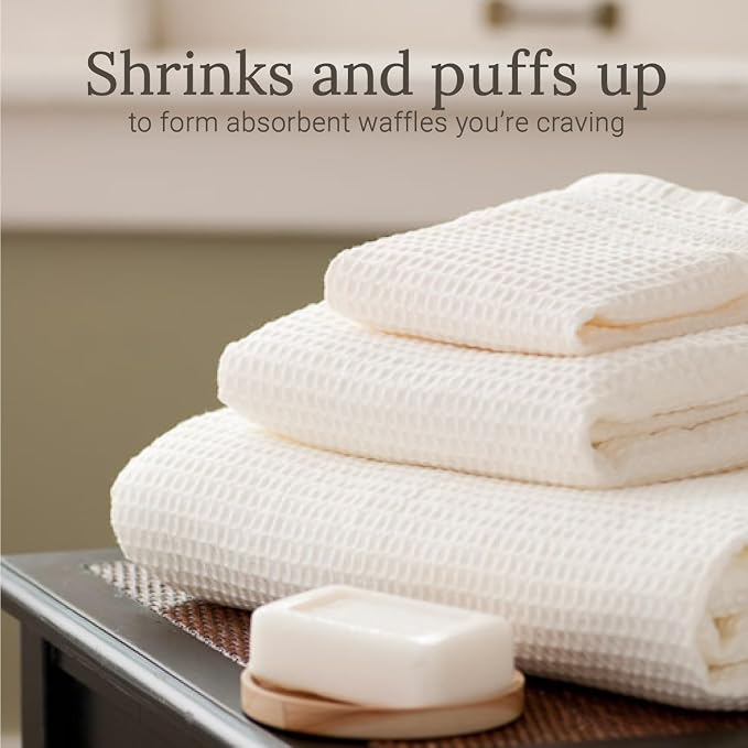 GILDEN TREE Waffle Towel Set Quick Dry Thin | 2 Bath Towels | 2 Hand Towels | 2 - Image 3
