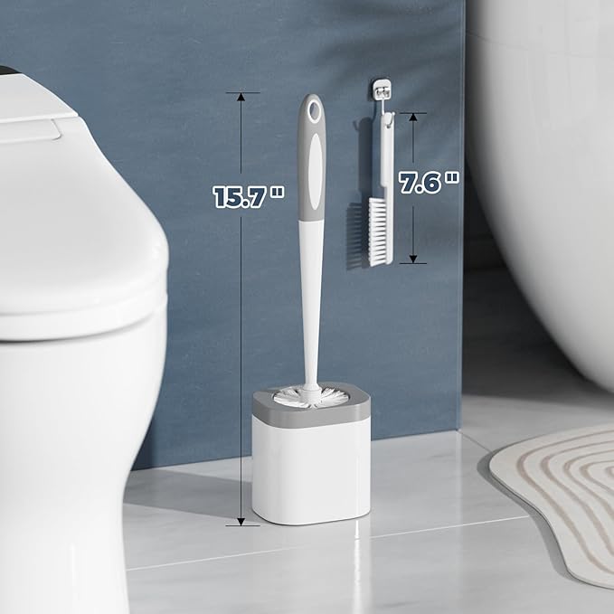 Toilet Brush, 3 Pack Toilet Brush and Holder Set Bathroom Accessories, Toilet - Image 6