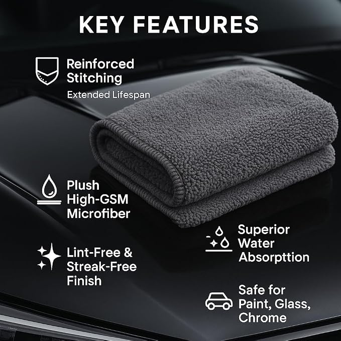 PAKS - 3 Pack Reusable Microfiber Towels - 16x24 Micro Fiber Towels Car - Image 2