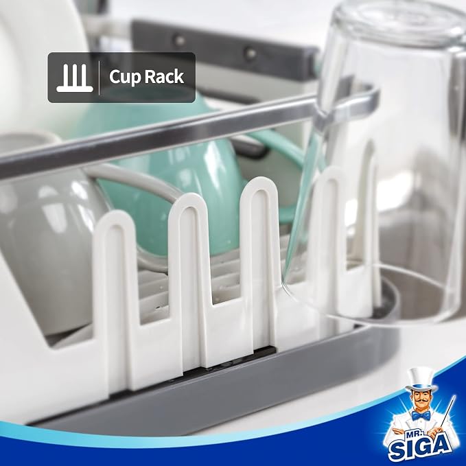 MR.SIGA Dish Drying Rack for Kitchen Counter, Compact Dish Drainer - Image 4