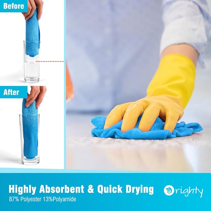 Orighty Cleaning Cloths Bulk, 150 Pack Shop Rags Reusable, Microfiber Cleaning - Image 3