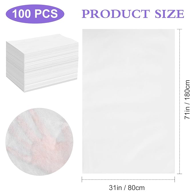 100 Pack Disposable Bed Sheets – 31.5 x 71 in Waterproof Non-woven Sheets - Image 4