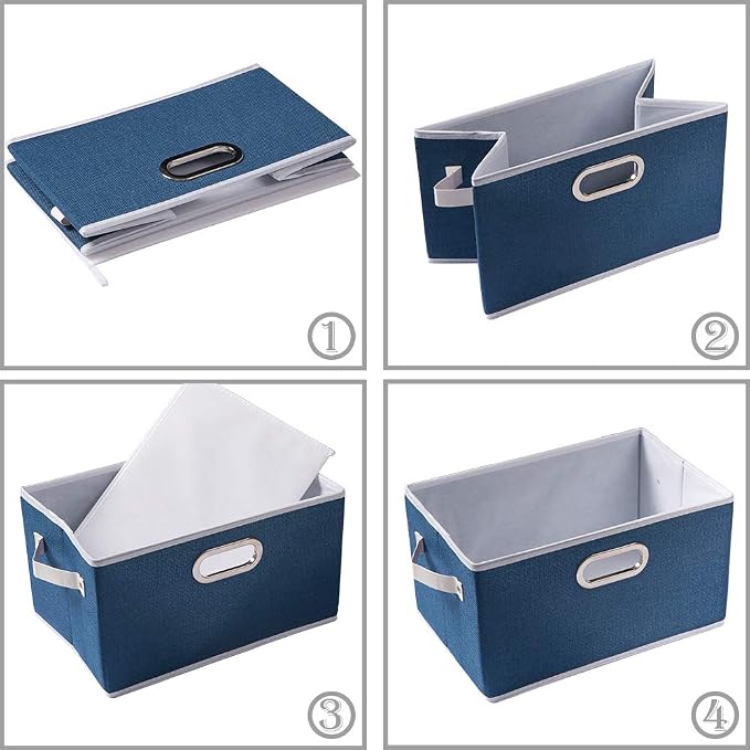 PRANDOM Fodable Storage Bins for Closet Decorative Fabric Storage Baskets Cubes - Image 5