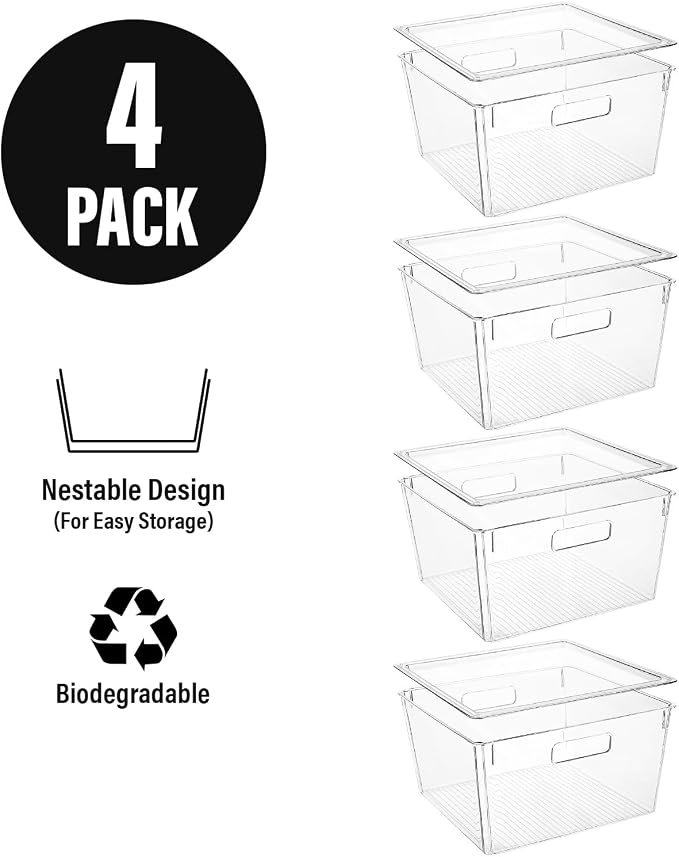 Extra Large Stackable Clear Plastic Storage Bins - Image 5