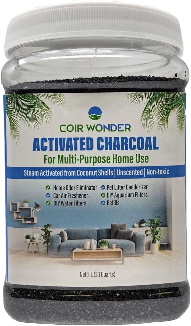 Activated Charcoal Odor Absorber – 2.2 Lb – Coconut Shell Carbon Granules – by CoirWonder