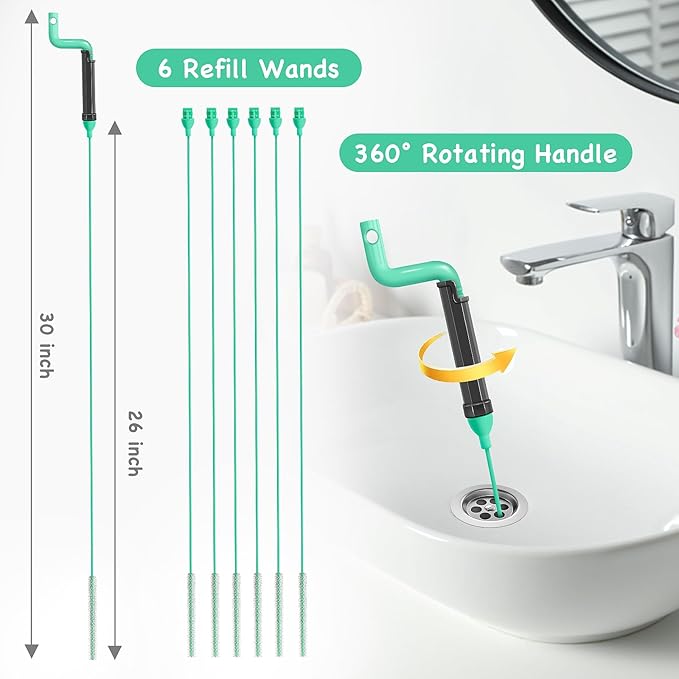 Drain Clog Remover Tool – 30”Anti-break Steel Sink Snake Hair Drain Cleaner Tool - Image 2