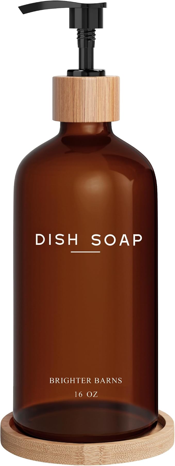 Amber Glass Dish Soap Dispenser by BrighterBarns
