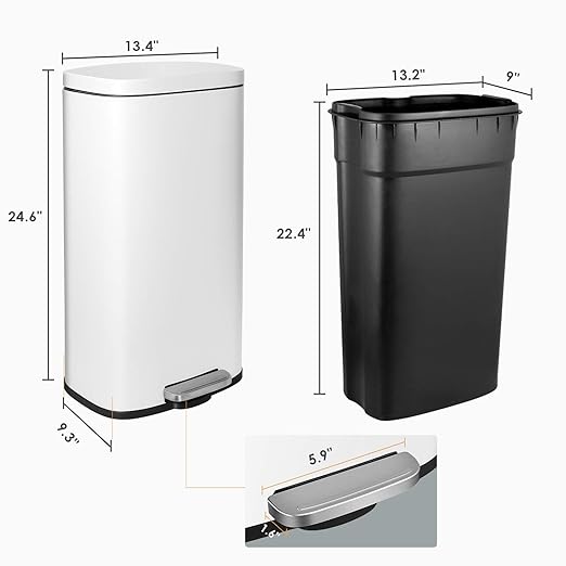 AthLike Trash Can, Stainless Steel Kitchen Garbage Can, Step Waste Bin - Image 6