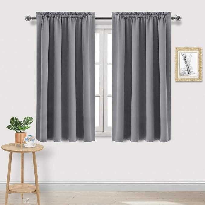 DWCN Grey Room Darkening Blackout Curtains by DWCN