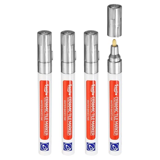 PATIKIL Grout Pen, 4 Pack Silver Tile Marker Waterproof Grout Sealer Pen Tile by PATIKIL