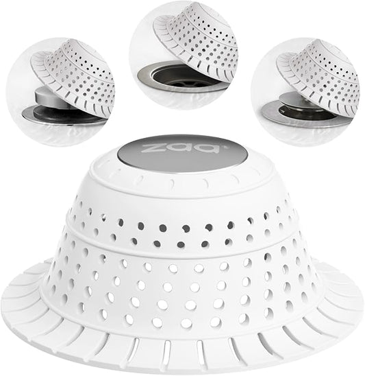zaa Bathtub Drain Hair Catcher, Silicone Collapsible 1 Pack Drain Protector by zaa