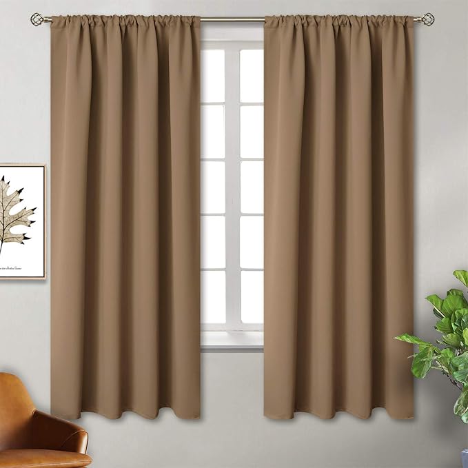 BGment Taupe Blackout Curtains 63 Inches Length 2 Panels by BGment