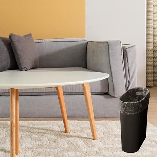 Small Trash Can Plastic Bathroom Wastebasket 3.2 Gallon Slim Garbage Container - Image 2