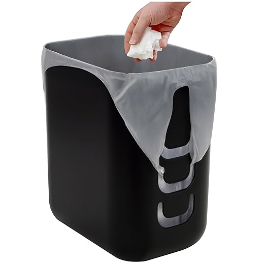STORi Luup Bathroom Wastebasket, Secure Grocery Bags, Plastic Garbage Container by STORi