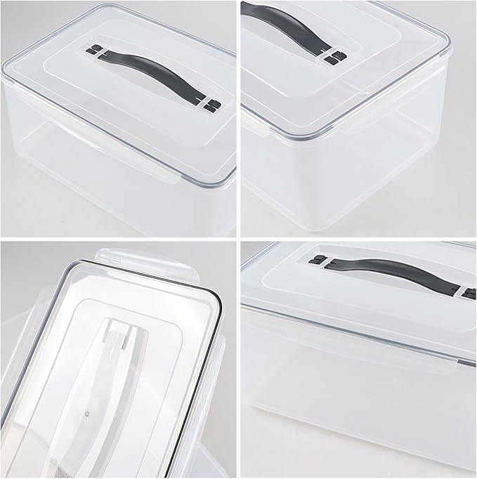 4-Pack 14.5 L Food Sealed Storage Container, Plastic Boxes