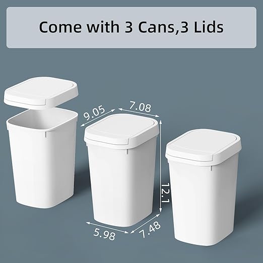 3 Pack Bathroom Small Trash Can - Image 6