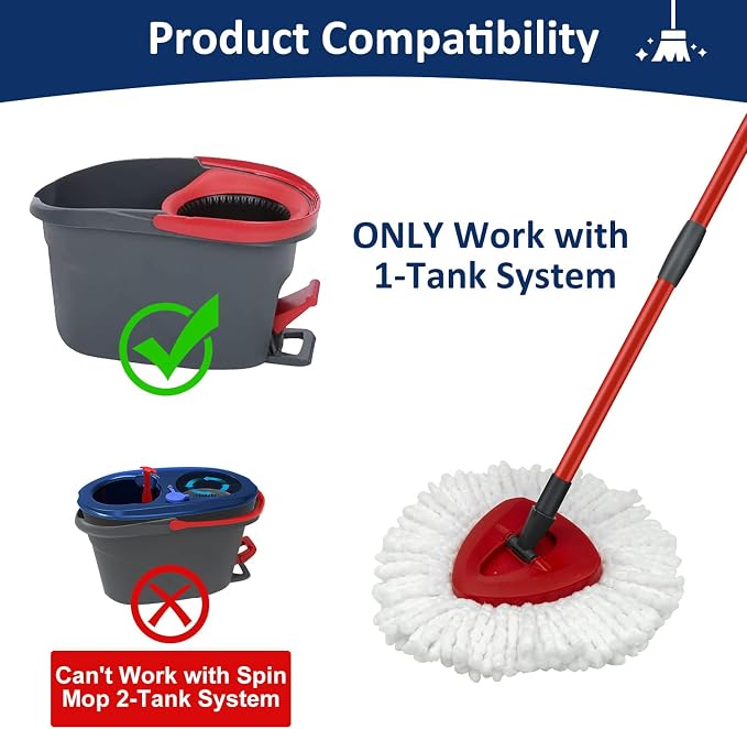 Mop Replace Heads Mop Handle and Mop Base Replacement - Image 3