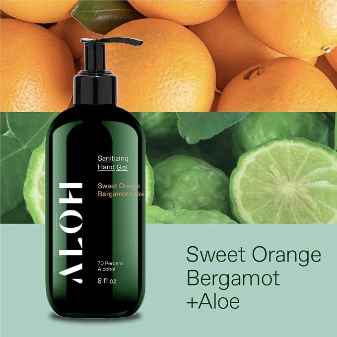 ALŌH Sanitizing Hand Gel 2-pack | Sweet Orange Bergamot + Aloe | 70% Alcohol - Image 2