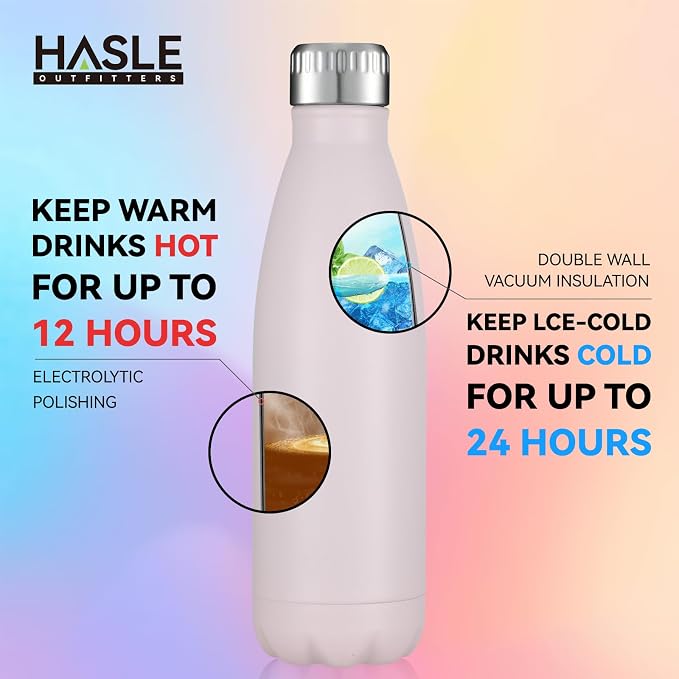 HASLE OUTFITTERS 17oz Stainless Steel Water Bottles Bulk, Vacuum Insulated - Image 4