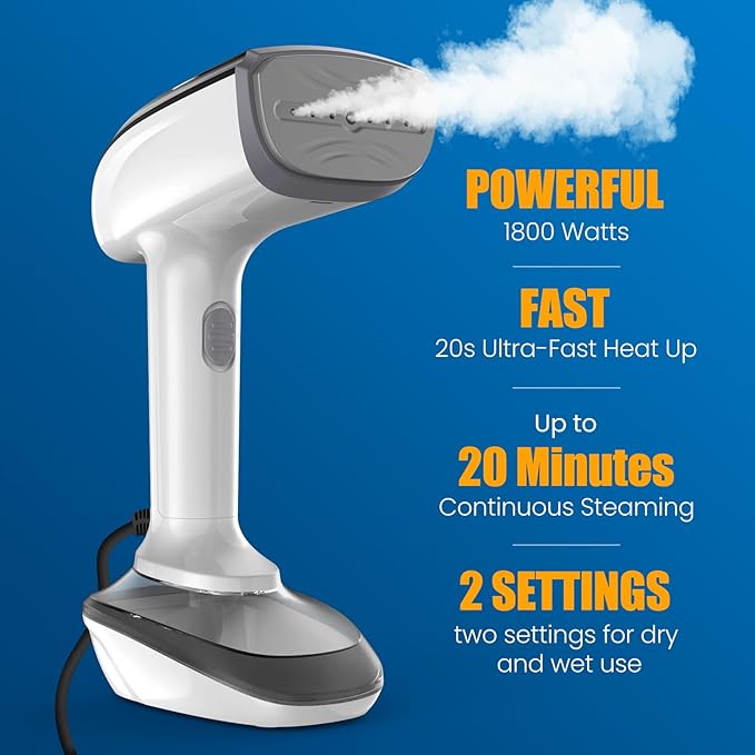 Powerful Handheld Fabric Steamer - 1800W - Image 2