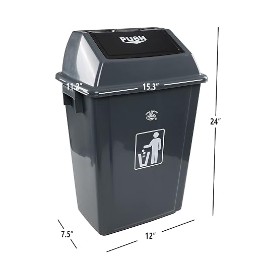 4 Packs Large Garbage Bin with Lid, Plastic Kitchen Waste Bin, 13 Gallon - Image 2