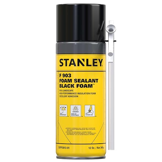 Stanley F903 Black Spray Foam Sealant – Waterproof Expanding Polyurethane Foam by STANLEY