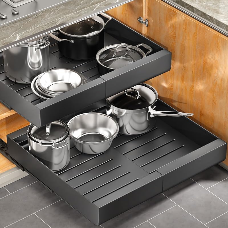Pull out Cabinet Organizer, Expandable(12"-20") Heavy Duty Slide ou...