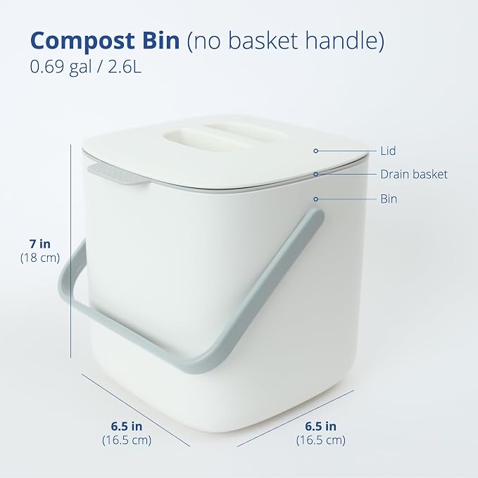 Blue Ginkgo Kitchen Compost Bin – Filter-Free, Odor-Tight Countertop Food Waste - Image 2