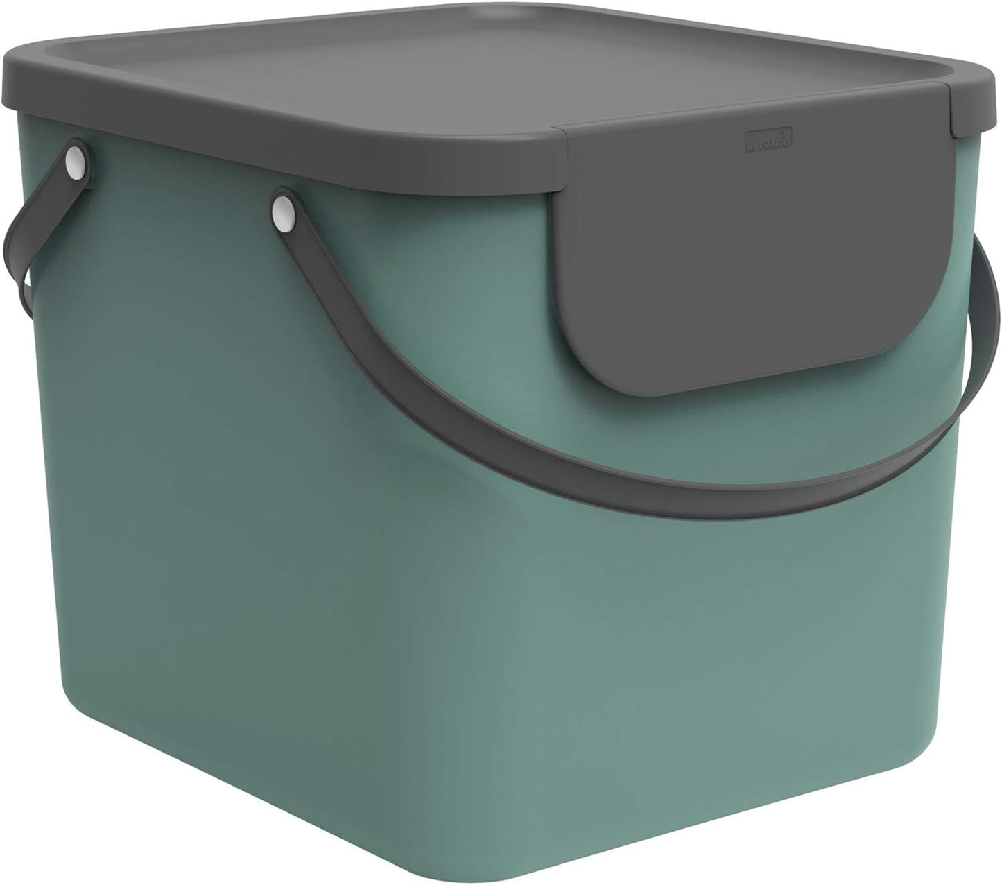 Rotho Albula Waste Separation System 40 L for The Kitchen, Plastic (PP) BPA Dark Green/Anthracite, 40 L (40.0 x 35.8 x 34.0 cm)