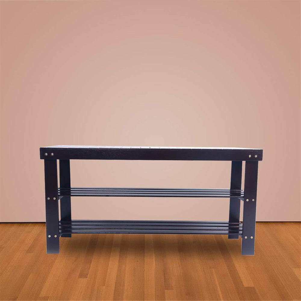 3 Tier Bamboo Shoe Rack Organizer - Free Standing Stackable Shelf for Entrywa...
