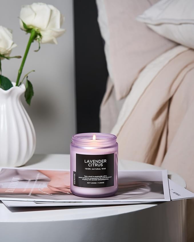 M&SENSE Lavender Citrus Scented Candle, Natural Soy Wax - Image 7