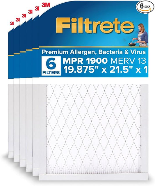 Filtrete 19.875x21x1 AC Furnace Air Filter, MERV 13, MPR 1900, Premium Allergen by Filtrete