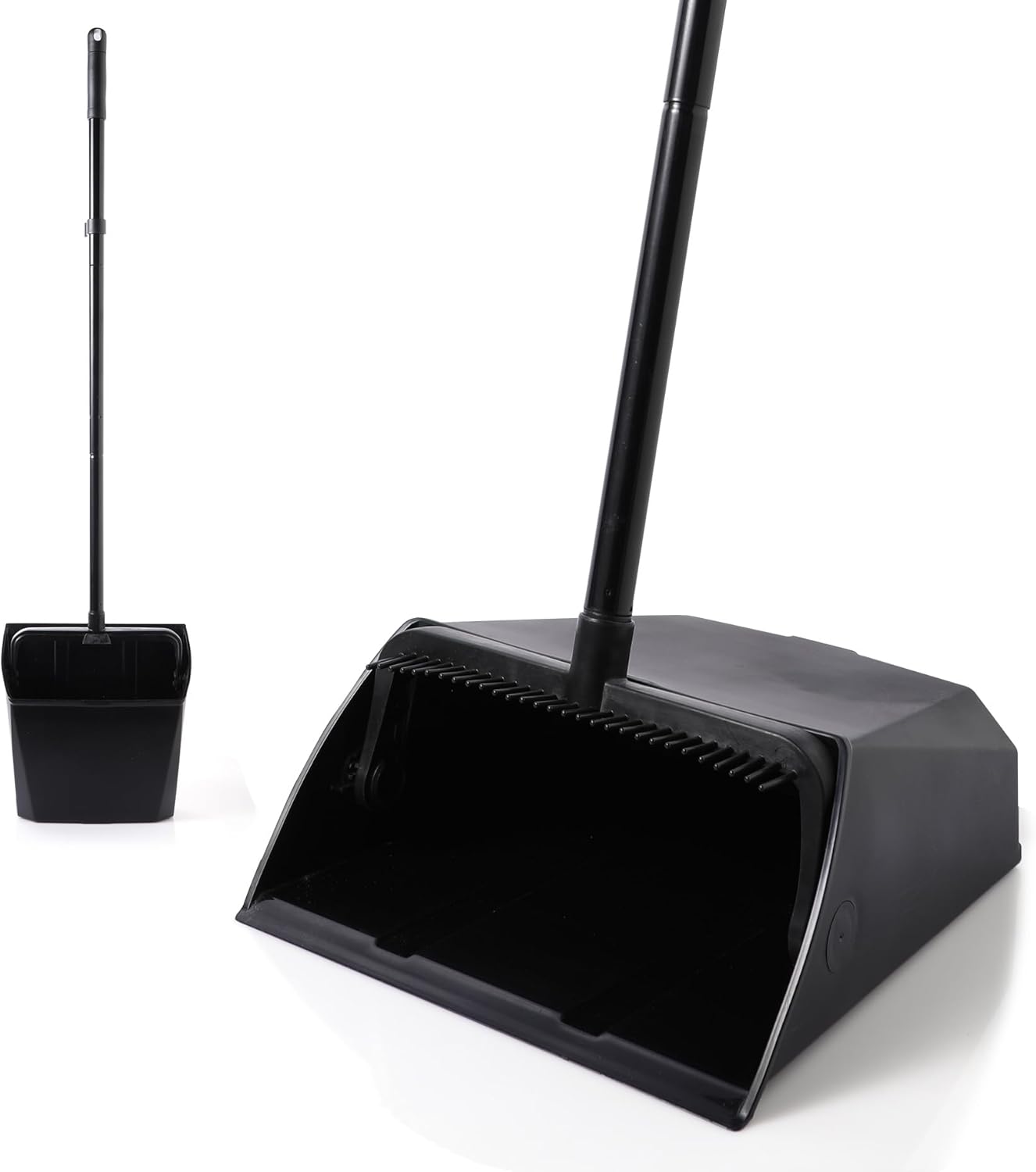 Eyliden Large Commercial Dustpan with Comb Teeth, Upright Heavy Duty Dust Pan for Restaurants Garages Courtyard Sidewalks Lobby Home Kitchen Room Office Classroom (1pc Dustpan)