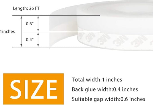 Door Weather Stripping Doors Seal Strip, 26 FT Silicone Sealing Tape - Image 2