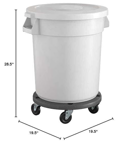20 Gallon White Round Commercial Trash Can - Image 5