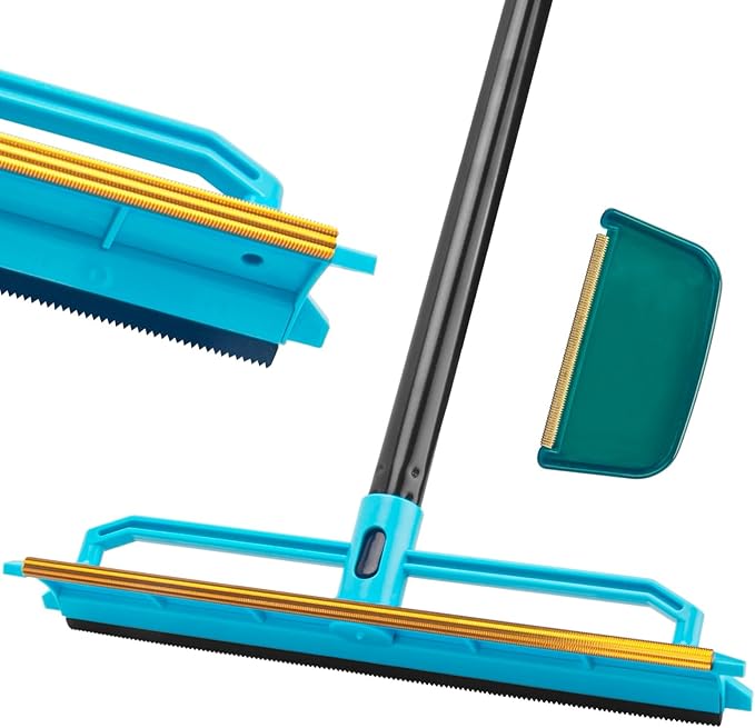 Carpet Rake for Pet Hair Removal Tool, Reusable Pet Hair Remover Broom by Ylebs