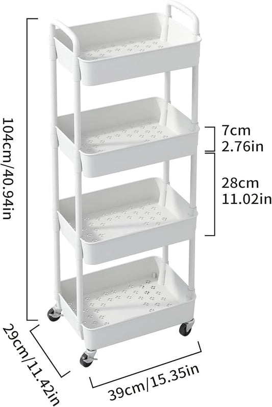 Sywhitta 4-Tier Plastic Rolling Utility Cart - Image 2